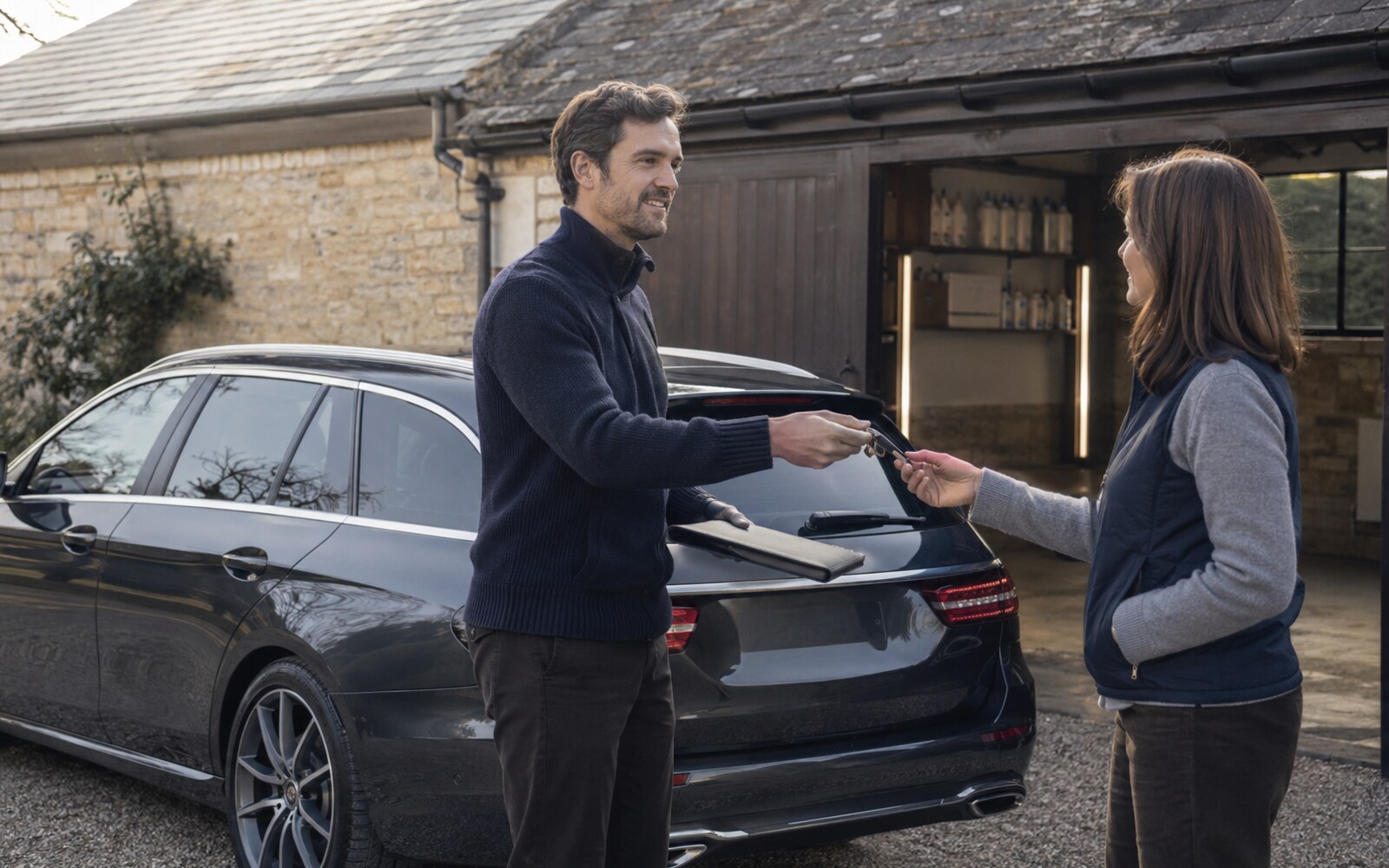 Private driver returning a client’s car following professional vehicle care